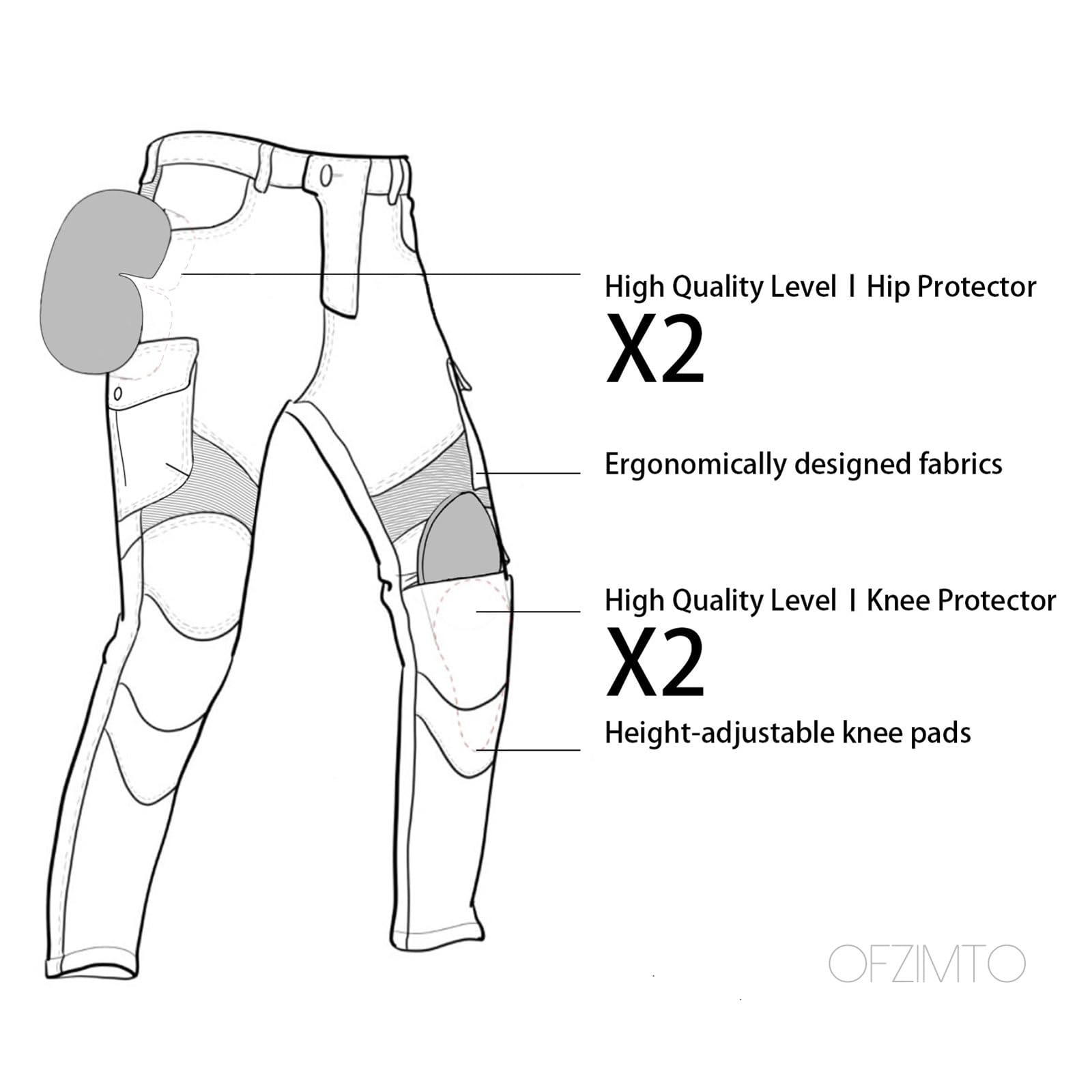 Pantaloni Moto Uomo con Protezioni Jeans Elastico Invernale Estivo