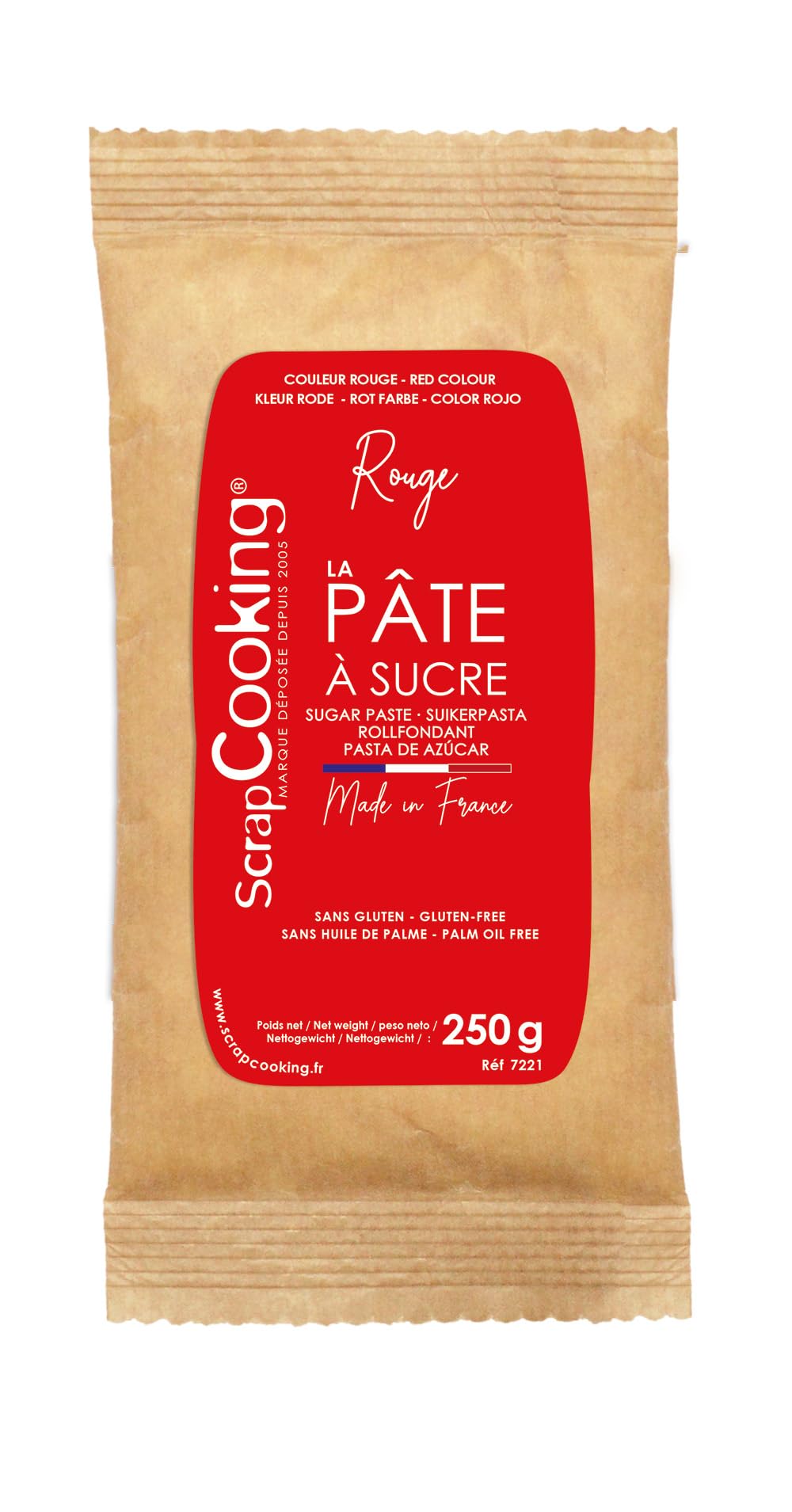 SCRAP COOKING Sachet Pâte à Sucre Rouge 250 g