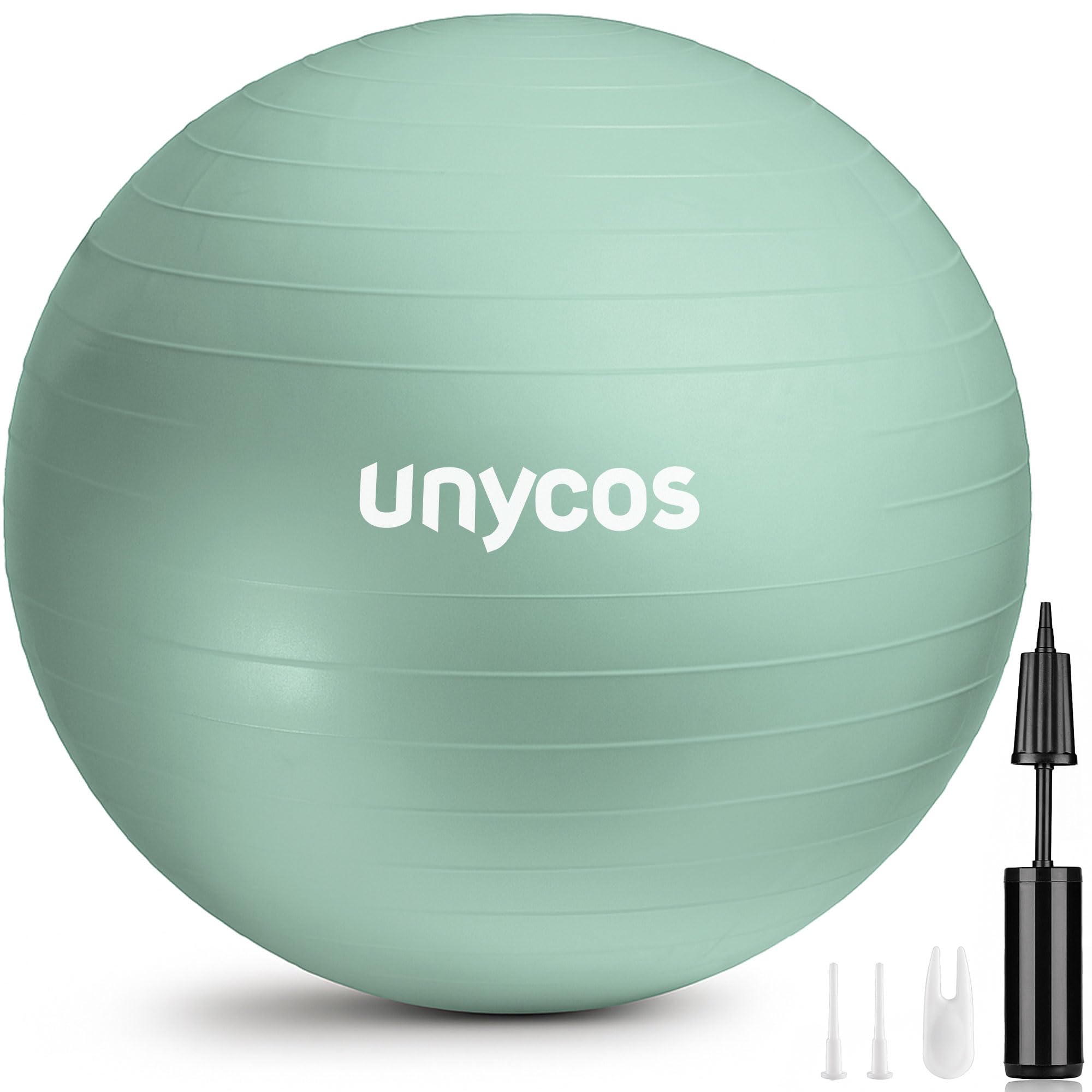 unycos - Gymnastikball 55/65/75 cm Sitzball Trainingsball für Yoga, Fitness, Medizinball, Balance Ball, Core Training Strength, Pilates-Ball | Inkl. Pumpe, BPA-Frei, Anti-Burst
