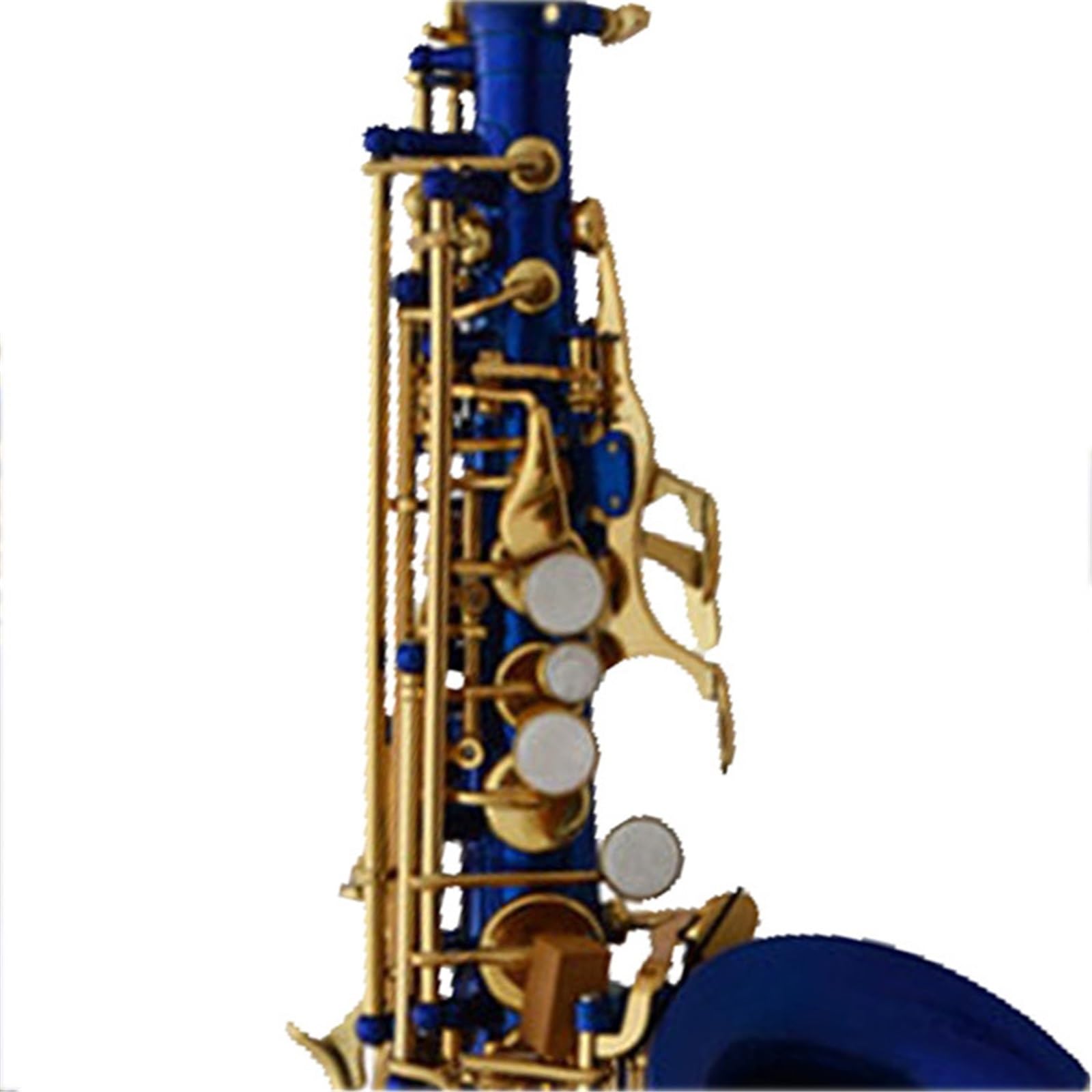 Sassofoni per gli amanti della musica Sassofono soprano in Si bemolle laccato blu con curvatura piccola per adulti e principianti