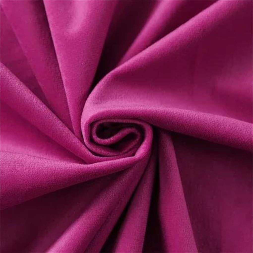 Elastyczna tkanina welurowa, Wielokolorowa aksamitna tkanina rozciągliwa 100 cm x 155 na odzież i tekstylia domowe(Rose Red)