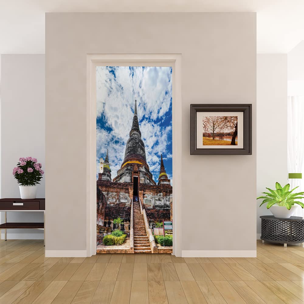Trompe l'oeil porte haut de gamme impression 3D architecture ancienne