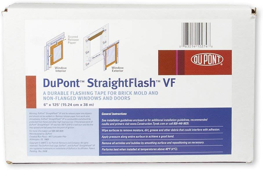DuPont Straight Flash VF 6" x 125' Tyvek System, Building Supplies Amazon Canada