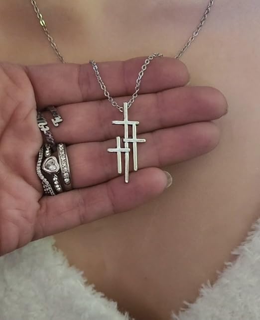 Amazon.com: Triple Cross pendant Necklace, Earrings For Women