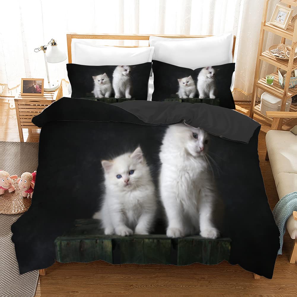 Housse de Couette Chatte Noire 140x200 en Microfibre pour simplifier le lit de votre enfant