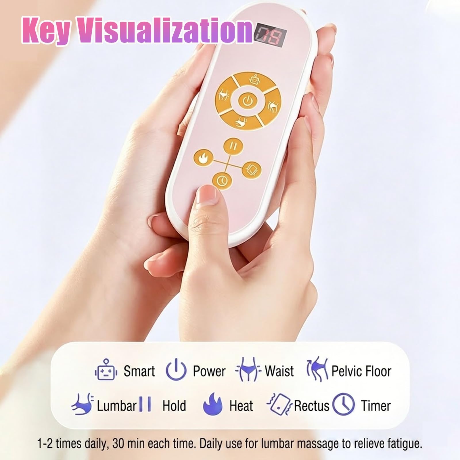 Allenatore Muscolare del Pavimento Pelvico, Allenatore Kegel Portatile con Timer Intelligente, Cuscinetto Multi-Angolo Pieghevole for Allenamenti Addominali, Modellamento Fianchi