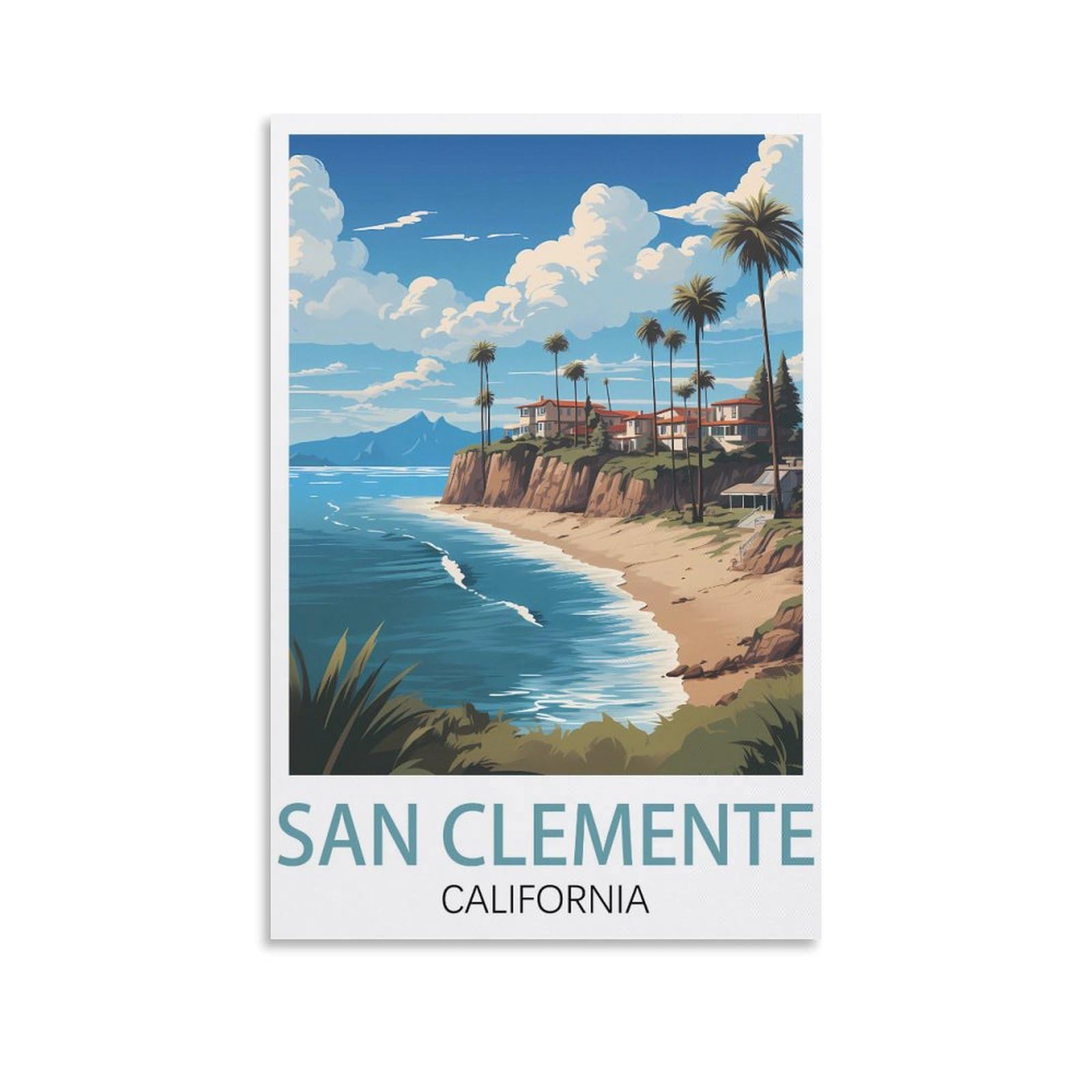 Vintage Metal Tin Signs Art Retro Plaque for Bars Pub Playroom Man Cave Wall Decor San Clemente California Posters 30x40cm