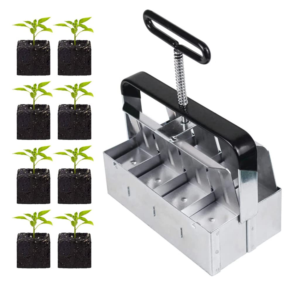 ZHJOPP Earth Block Maker, Soil Blocker Block Maker 8,Manual Double Row 1 Out