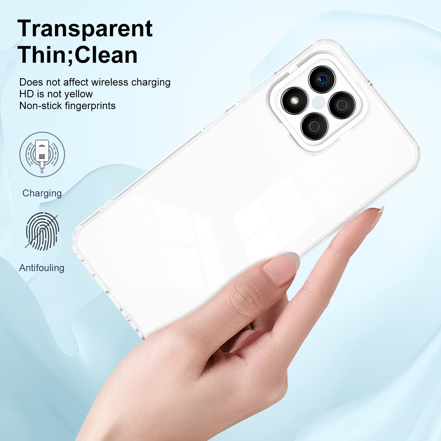 Cover Trasparente Ultrasottile Per Honor 70 5G – Custodia Morbida TPU Antiurto, Anti-ingiallimento E Ricarica Wireless - 2