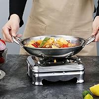 Vista 6 de DOITOOL Round Bottom Wok Pan Stainless Steel Dry Pot for Hotpot Kitchen Small Pot
