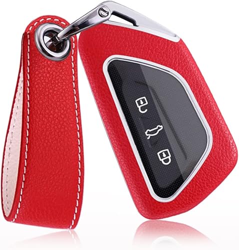 SANRILY Funda para llavero de 345 botones para VW ID.4 ID.3 Golf 8 2020 Skoda Octavia Seat Leon MK4 Tarraco Ateca Llavero titular de protección