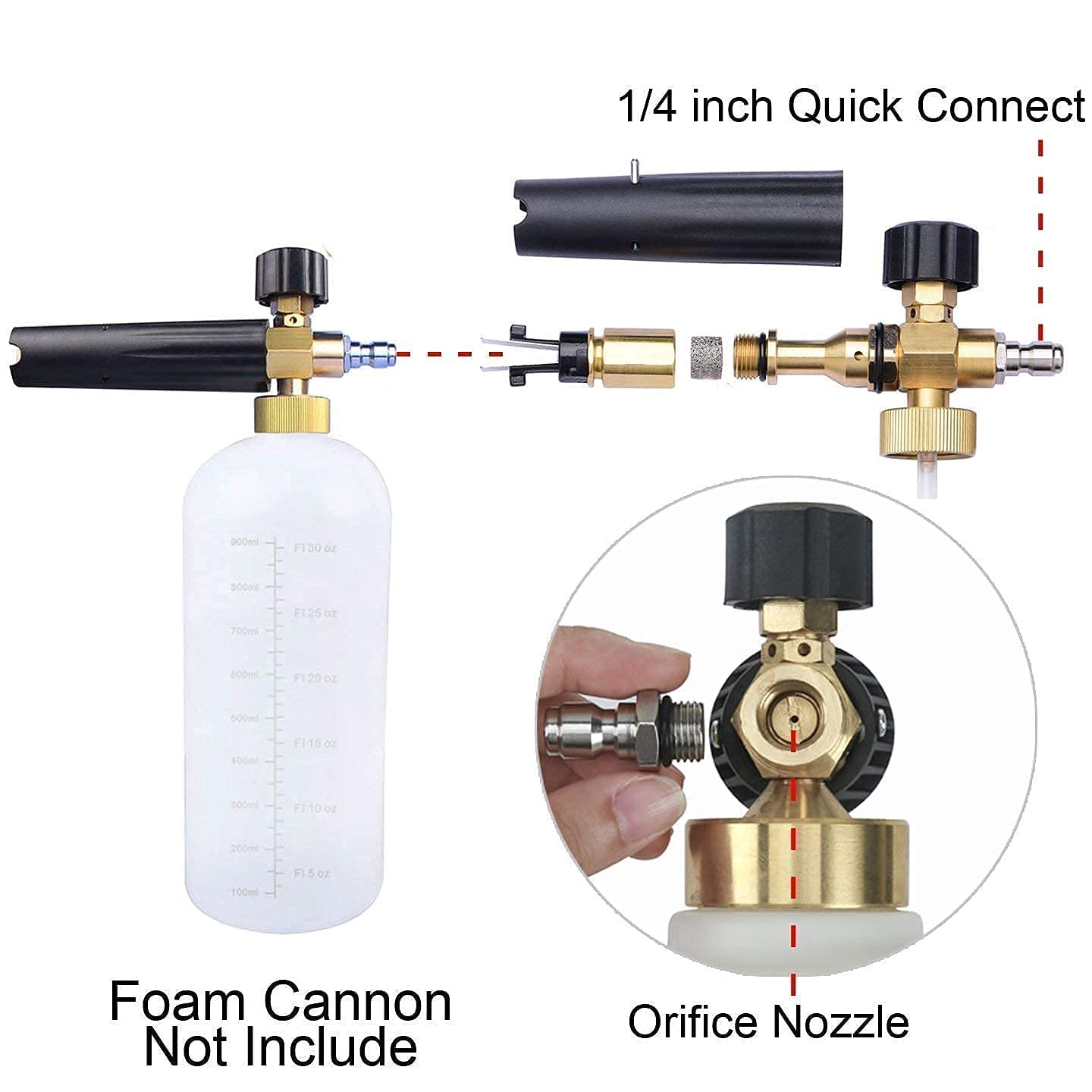 M MINGLE Foam Cannon for Pressure Washer, Foam Cannon Orifice Nozzle Tips, with 5 Nozzle Tips