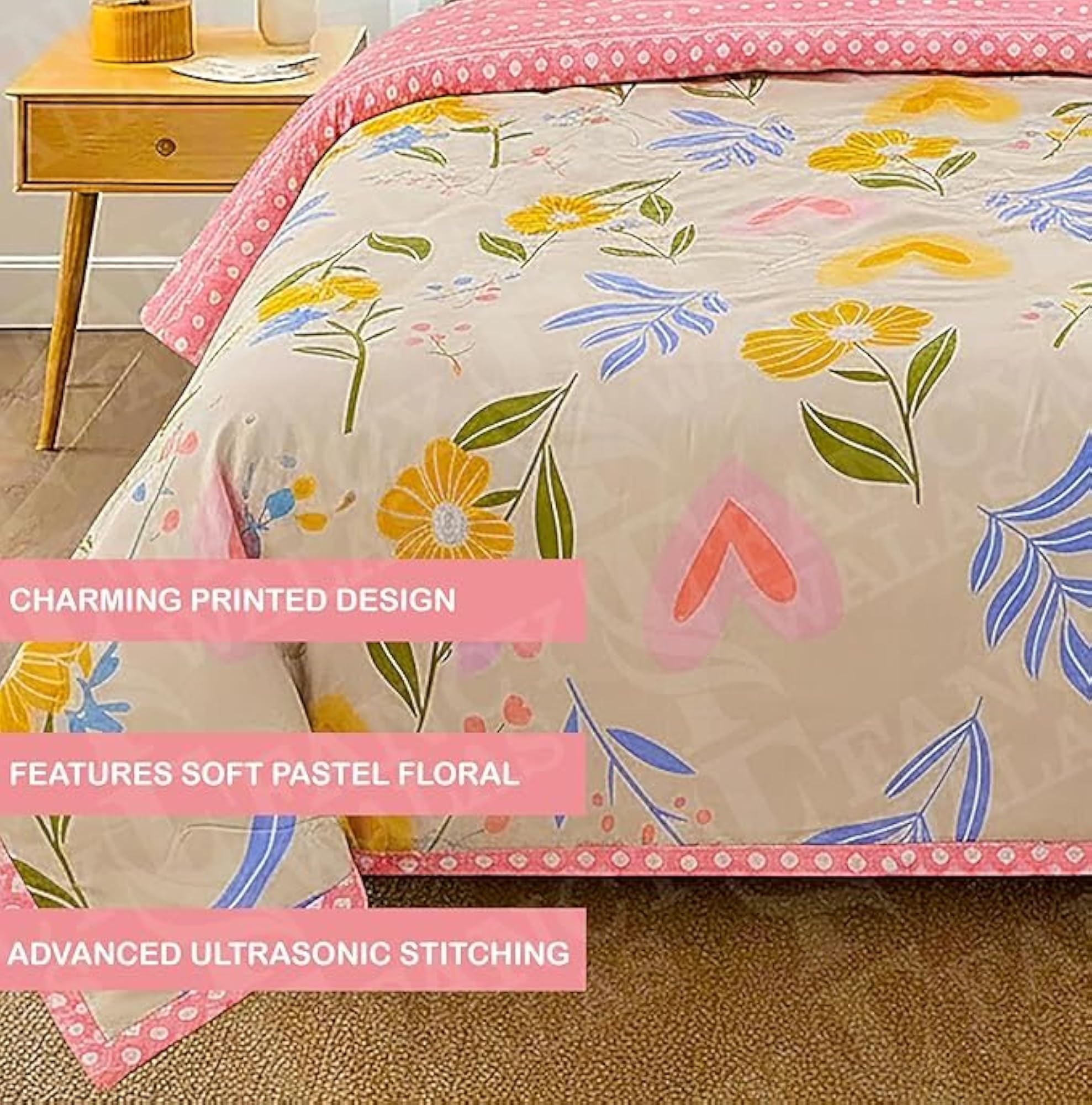 Double Bed Reversible Lightweight AC Quilt, All Season Blanket