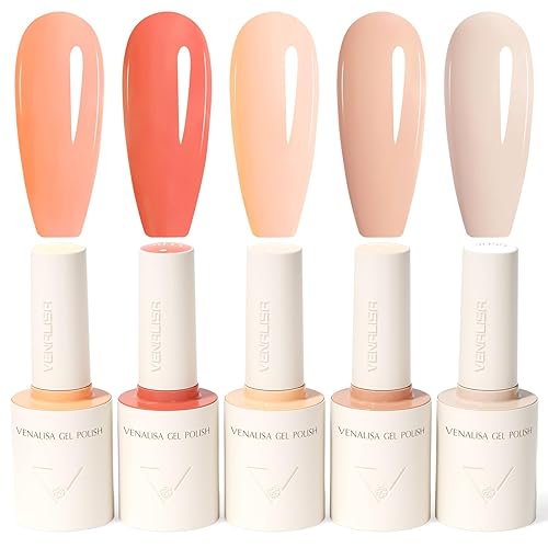 Miniatura 10 de VENALISA - Juego de esmaltes de uñas de gel 6 colores nude para todas las estaciones tonos de piel neutro rosa marrón kit de esmalte de gel para