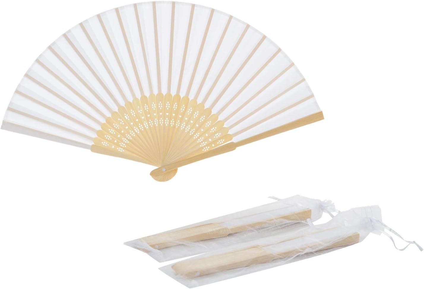 White silk fan wedding favors Clearance
