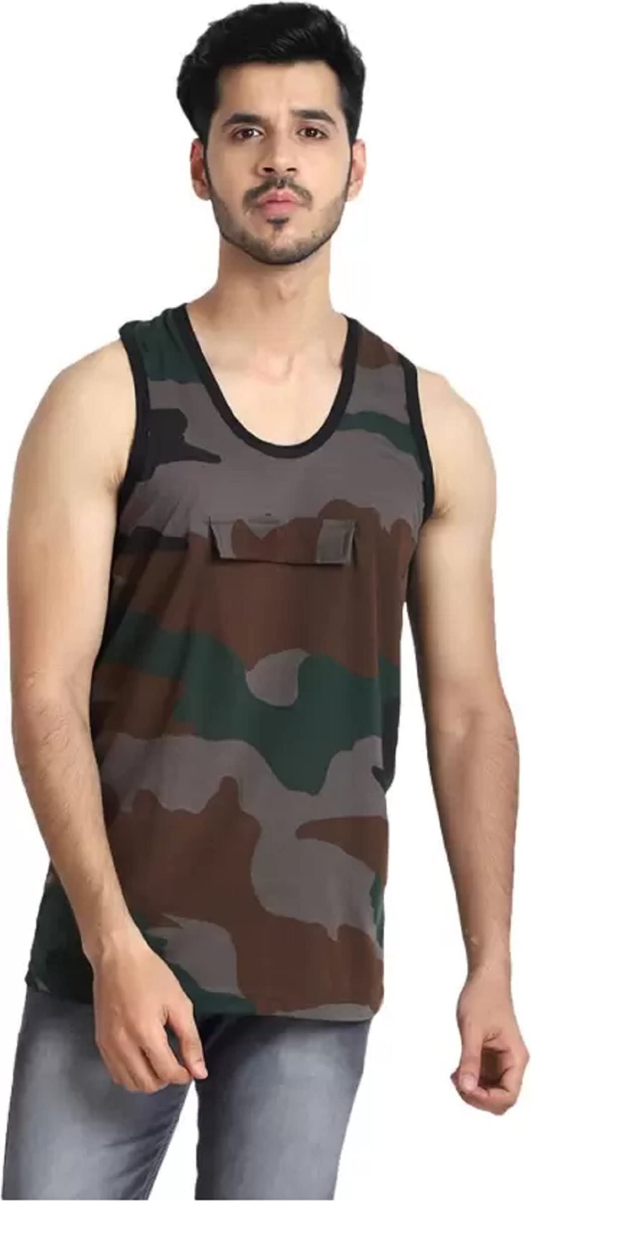 zacharias Men's Cotton Camouflage Printed Vest with Pocket (Multicolor_Pack of 1)-picture-38