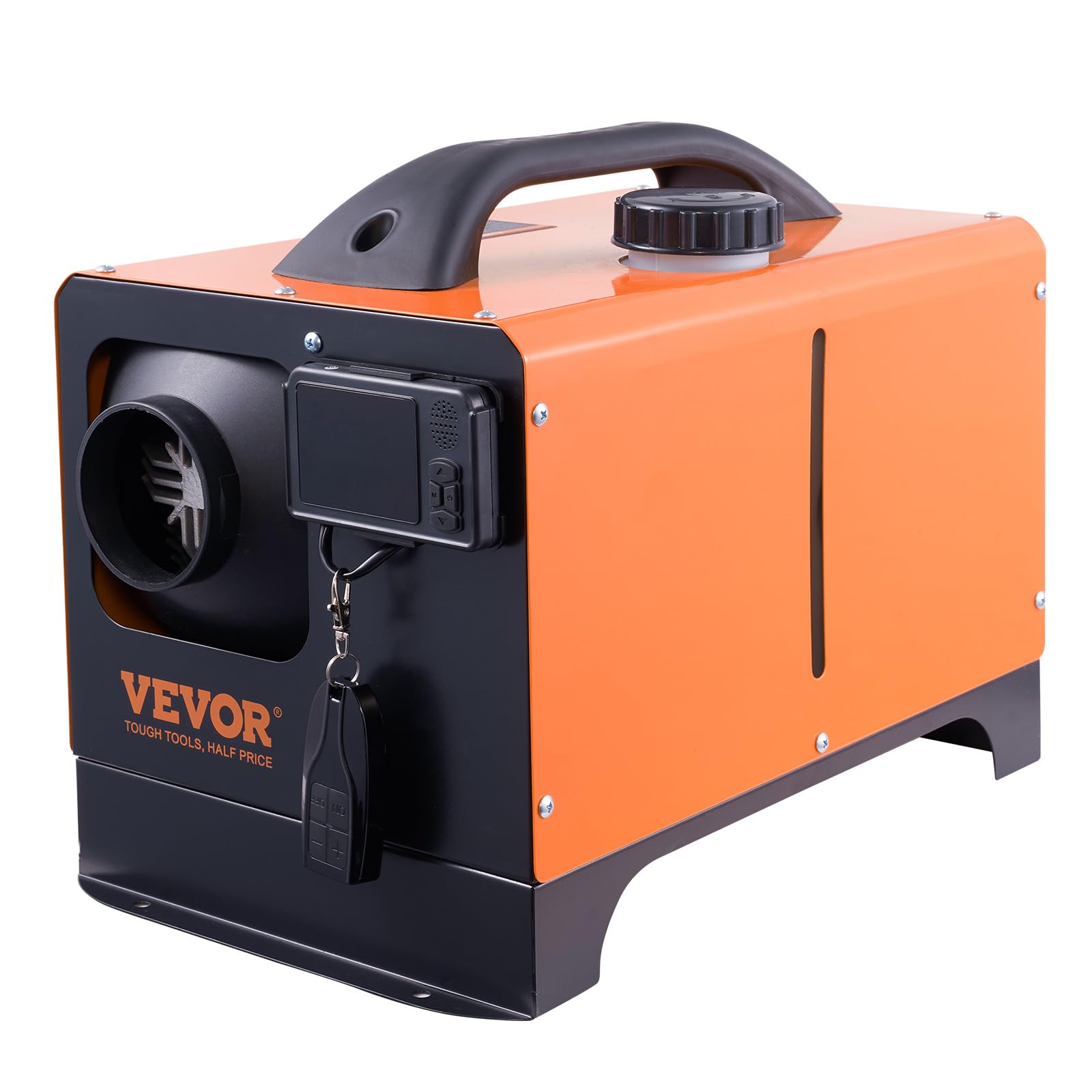 VEVOR Calentador Diésel Portátil Todo en Uno 12V 5-8KW Calentador de Aire Diésel 0,16-0,62 L/h 8~36°C Ajustable 20-25 m² LCD Bluetooth Mando a Distancia 5L Depósito para Autocaravana Sin Instalación