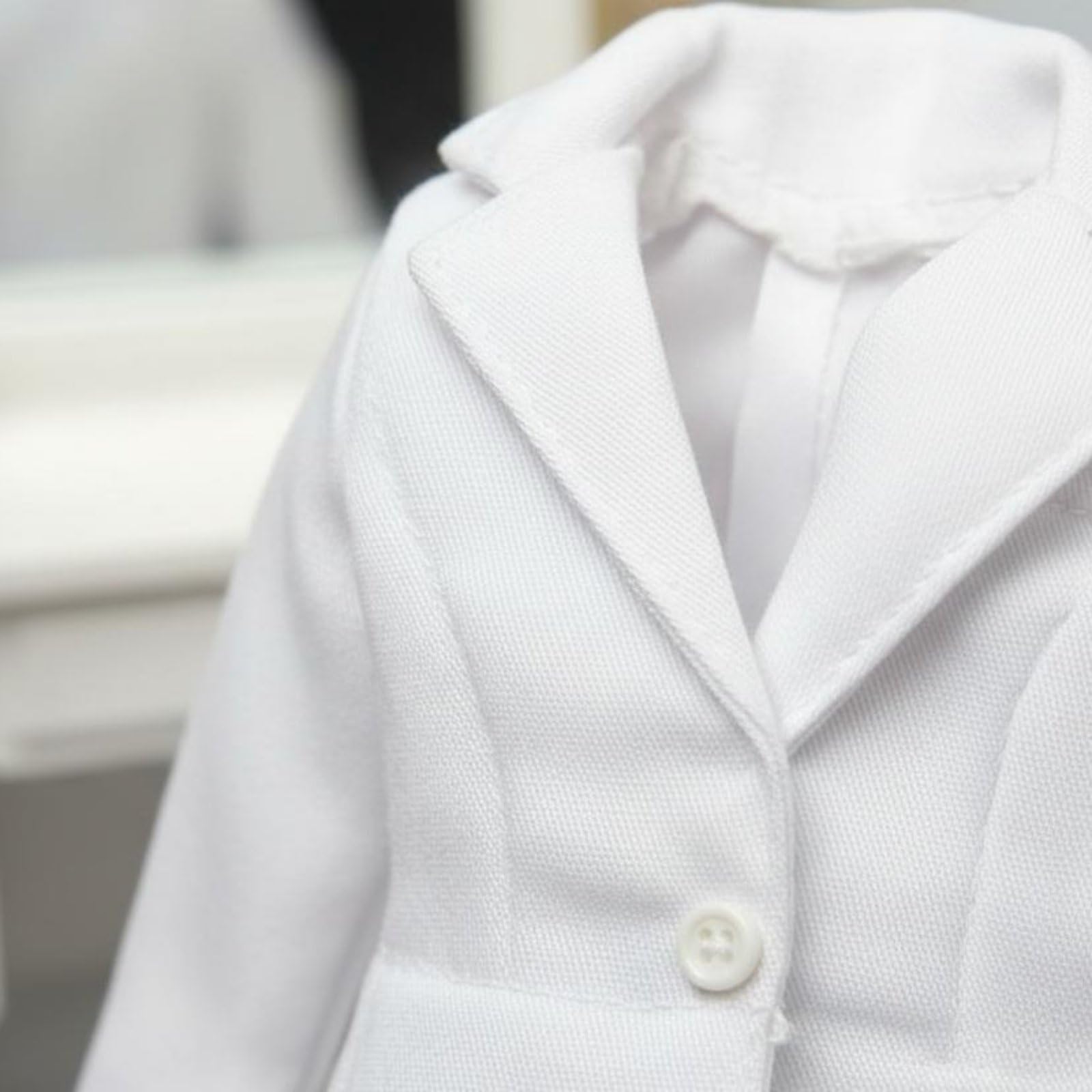 Traje de Oficina para Mujer Combinado con Falda Lencería y Zapatos con Material Textil Alta Visual Adecuado para Coleccionistas y Escenarios Empresariales en Miniatura, Blanco