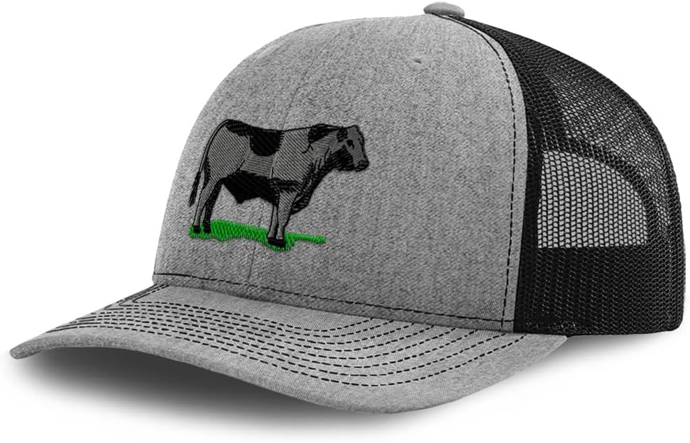 Richardson Mesh Cap Hat Embroidered Western Farm Animal Cow Cattle Angus Bull Trucker Hats for Men & Women