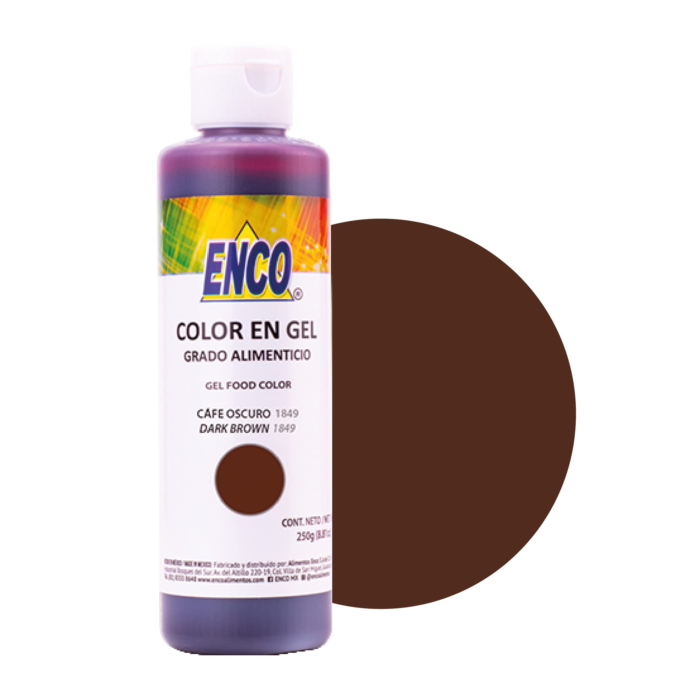 ENCO GEL FOOD COLOR 8.8 OZ (DARK BROWN 1849)