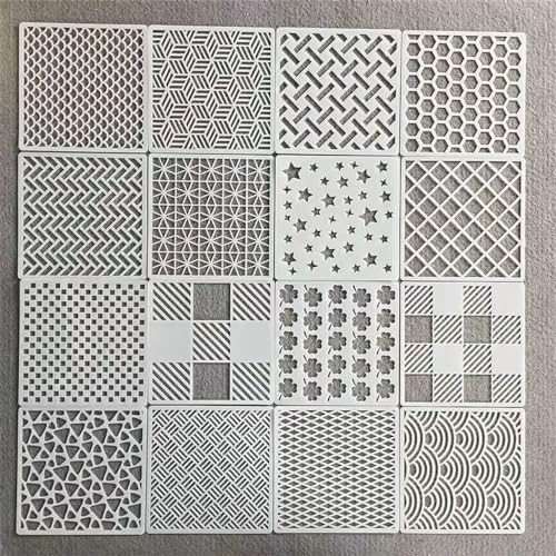 16Pcs Plantillas para Pintar Reutilizable Stencil Plantillas Geométricas Manualidades Plantillas de Dibujos para Pintar Plantillas Stencil Manualidades para DIY