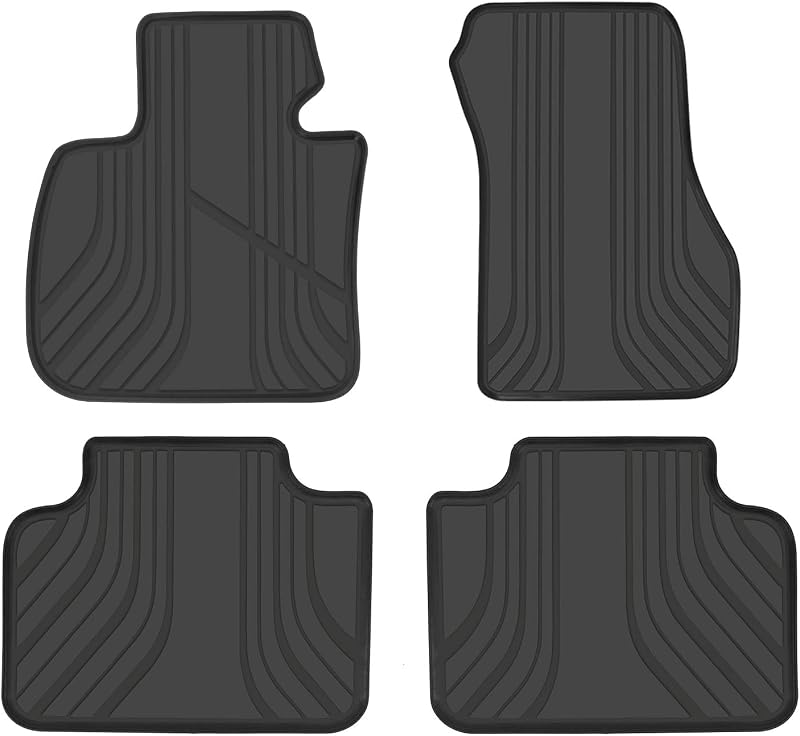 Jogo de tapetes de borracha sob medida para BMW X1 e X2, preto, compatibilidade específica, 1 conjunto