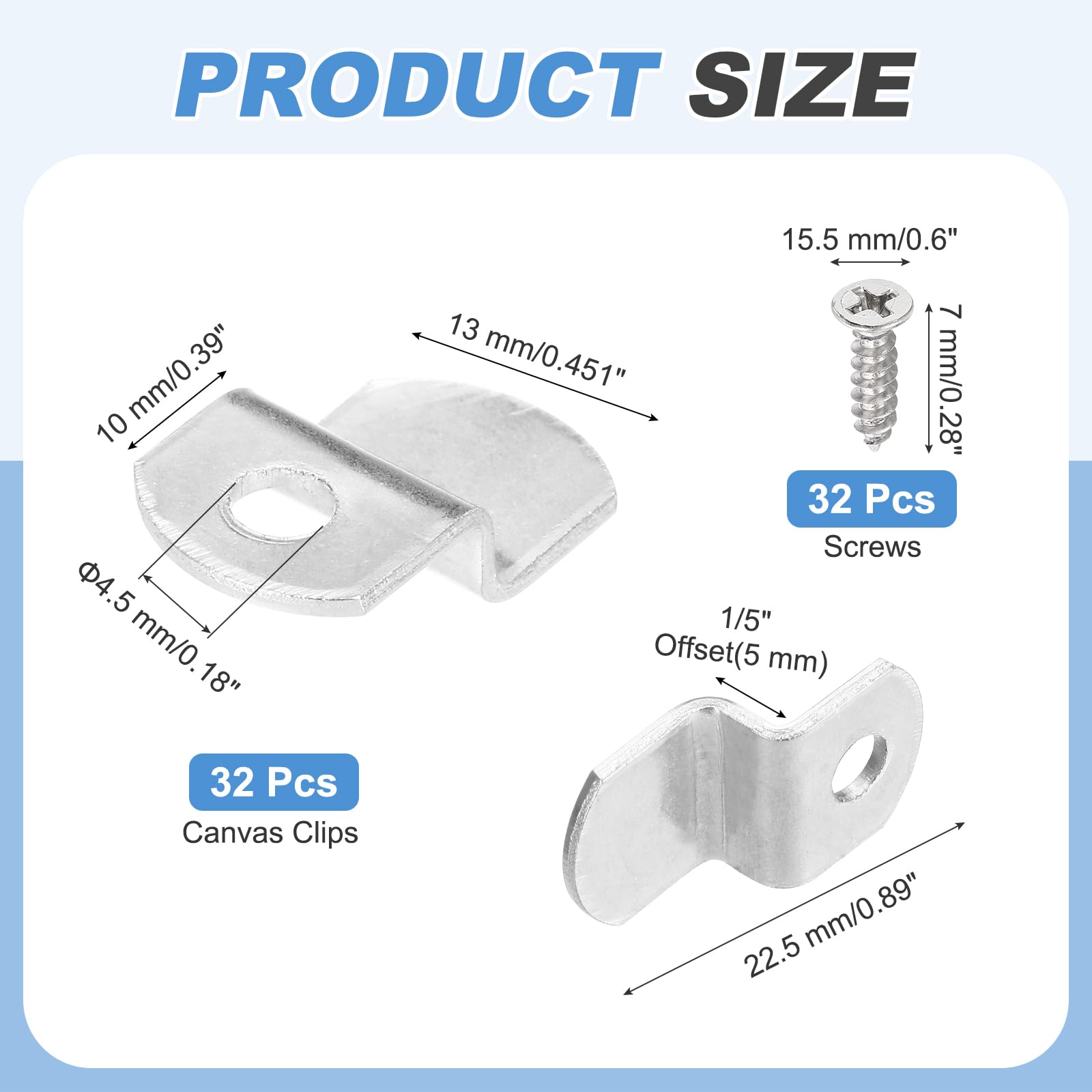 PATIKIL 1/5" Offset Canvas Clips - Image 2