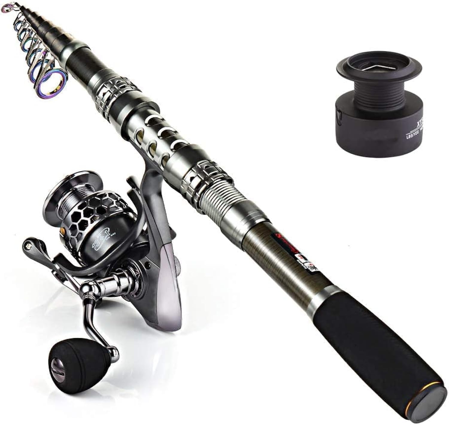 Sougayilang Spinning Fishing Rod and Reel Combos Portable Telescopic Fishing Pole Spinning reels for Travel Saltwater Freshwater Fishing-2.4m & 3000 Reel-picture-17