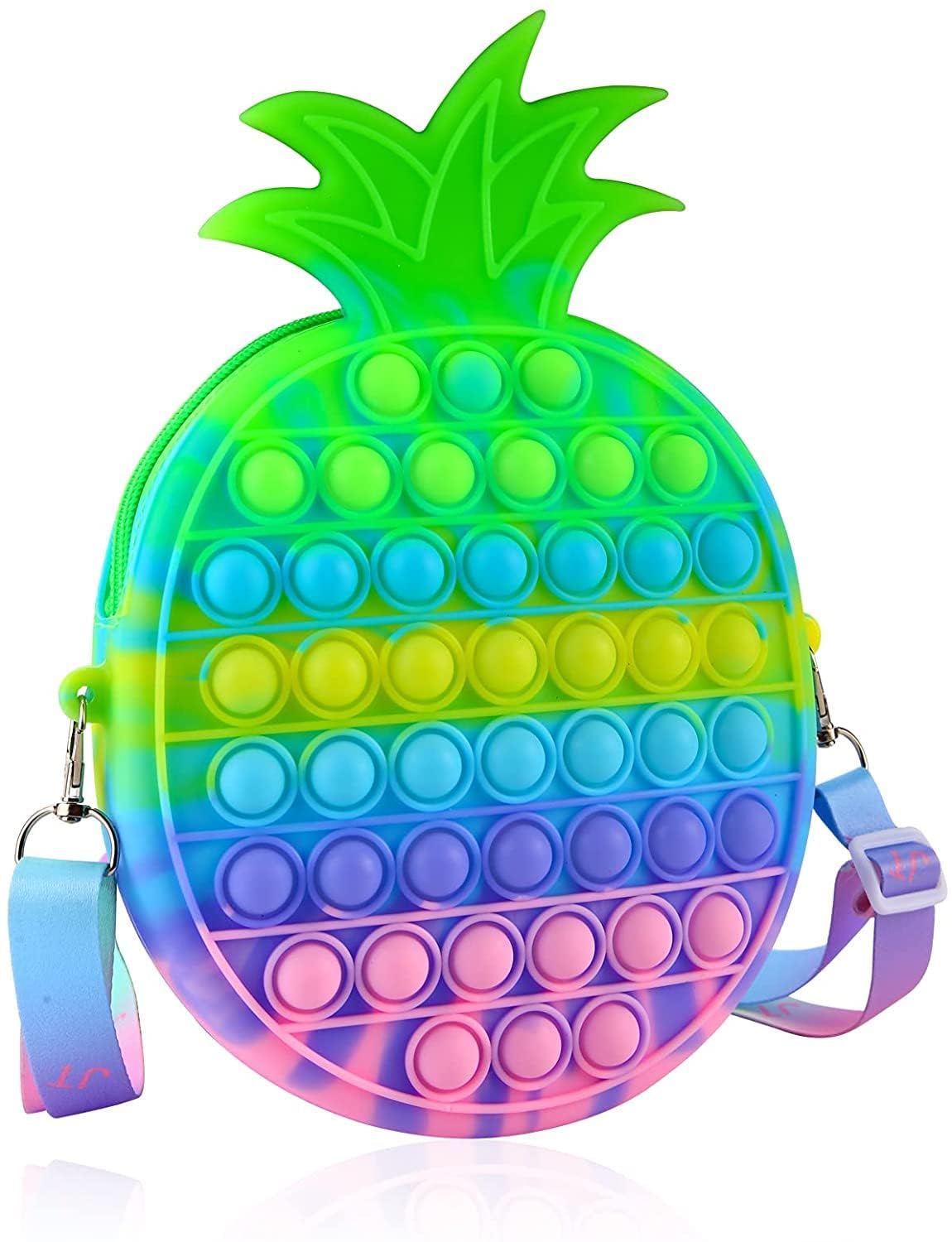 SST Dance Party Pop It Side Purse for Groovy Kids Pop It Safari Explorers Sensory Side Purse for Animal-loving Kids Pineapple Pack of 1