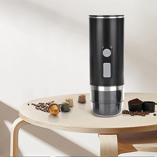 Miniatura 1 de ZJchao Cafetera portátil, 2 en 1, máquina de café universal totalmente automática, cafetera de café con cable de carga tipo C para oficina, camping,