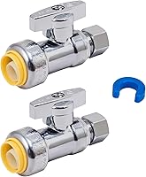 Vista 21 de SUNGATOR Paquete de 2 válvulas de parada angular, válvula de cierre de agua angular de 1/2 x 1/4 de pulgada, cierre de agua del inodoro, 1/4