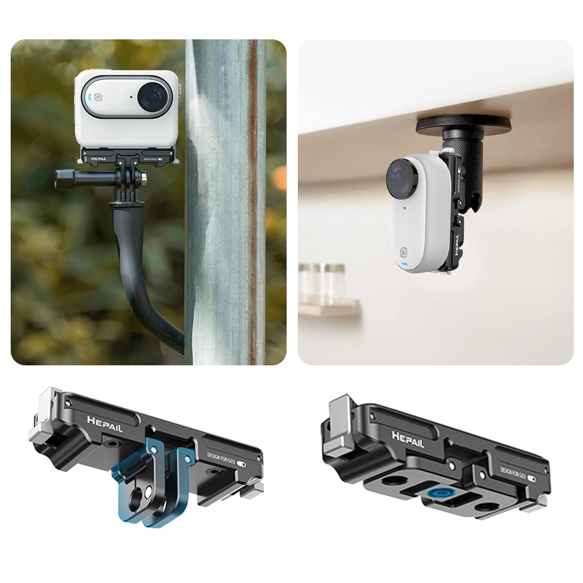 XBERSTAR Helmhalterung Für Insta360 GO 3S/GO 3 - Action Kamera Mount