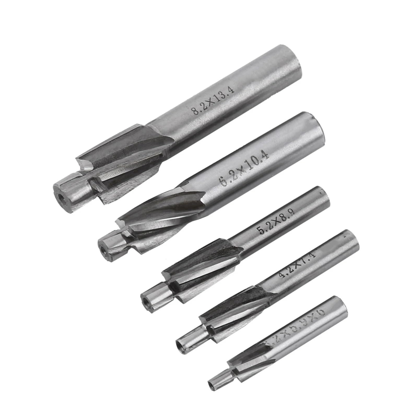 Juego de 5 brocas avellanadoras for ranurar, M3, M4, M5, M6 y M8 Para taladro de banco