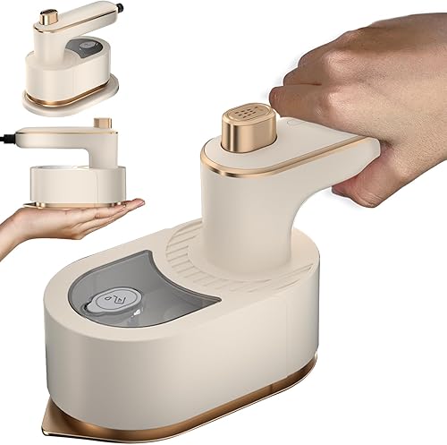 DE HILEEFE Plancha portátil de mano Mini vaporizador para ropa con calentamiento rápido de 30 segundos, vaporizador giratorio de 180, mini máquina