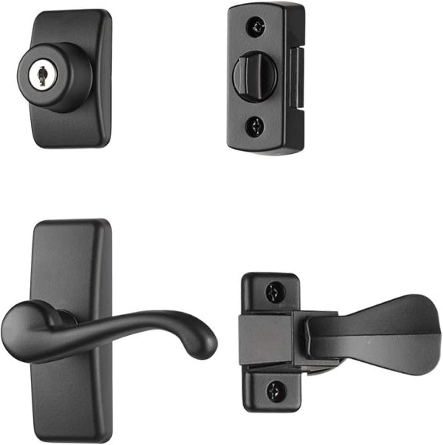 Ideal Security Storm Door Handle Set with Lock (4 Piece Set)