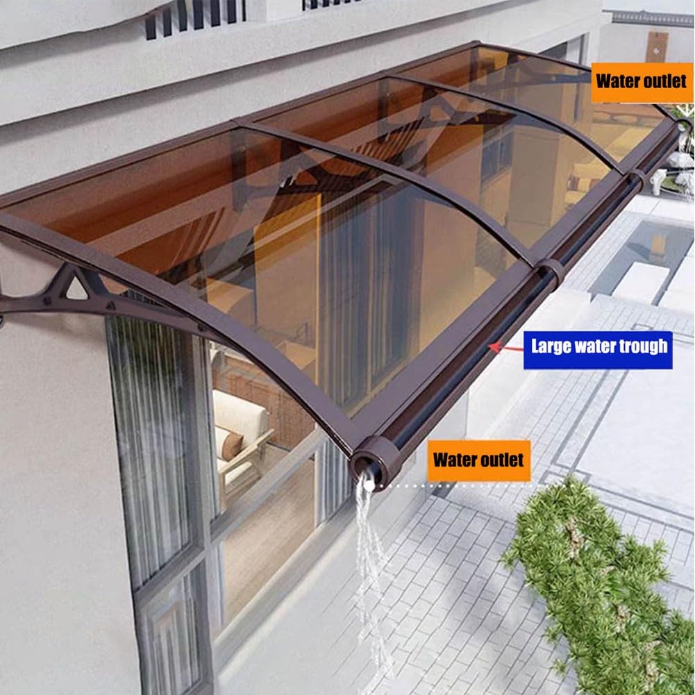 Zewnętrzna markiza na patio do drzwi i okien, ochrona przed promieniowaniem UV i deszczem, podkładki pod drzwi wejściowe z poliwęglanu, 100 x 120 cm, stylowa osłona przeciwsłoneczna