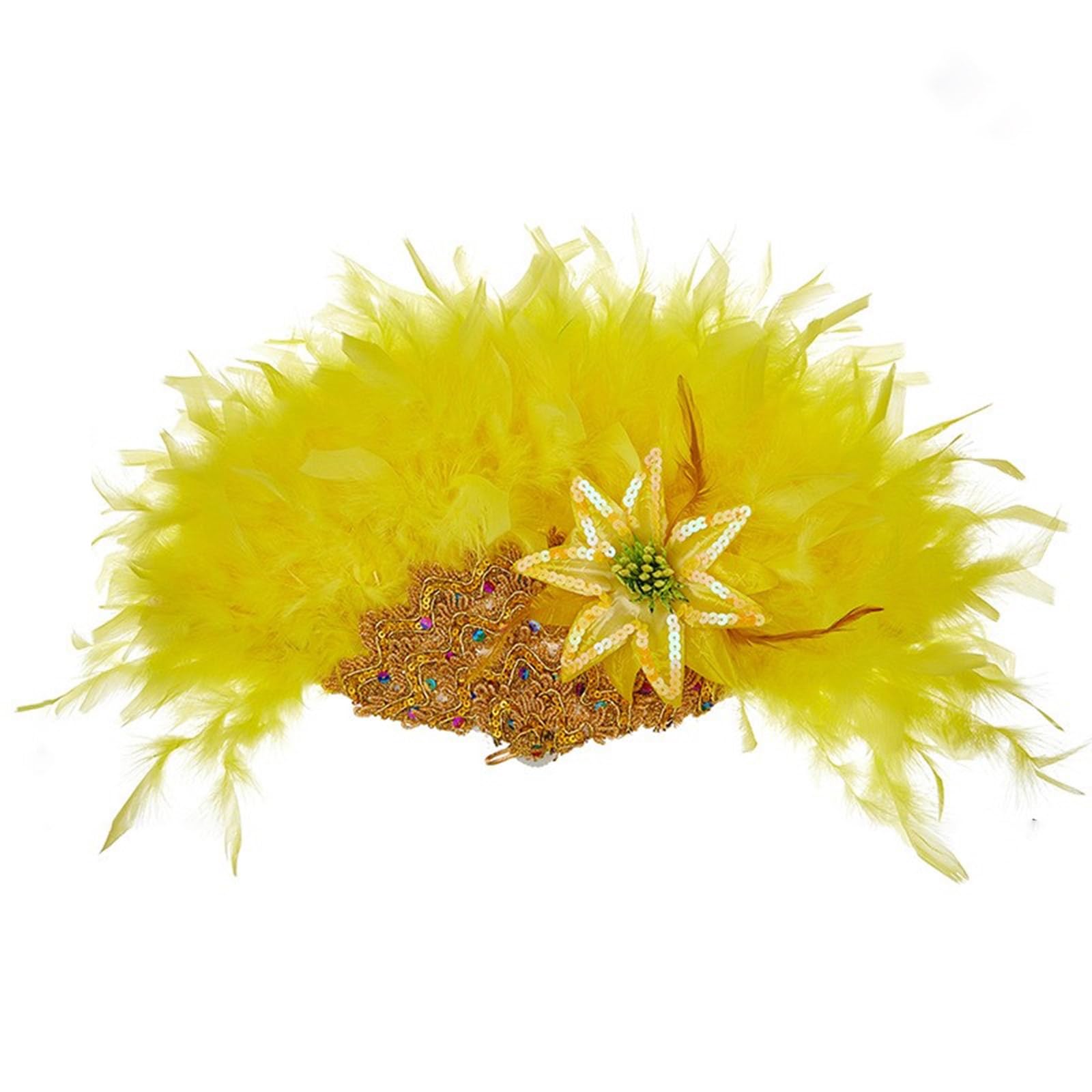 Buxuaaaa Feather Fan Vintage Dance Foldings Fan Elegant Hand for Costume Dancing Show Party Wedding Decorations Photo Props Hand