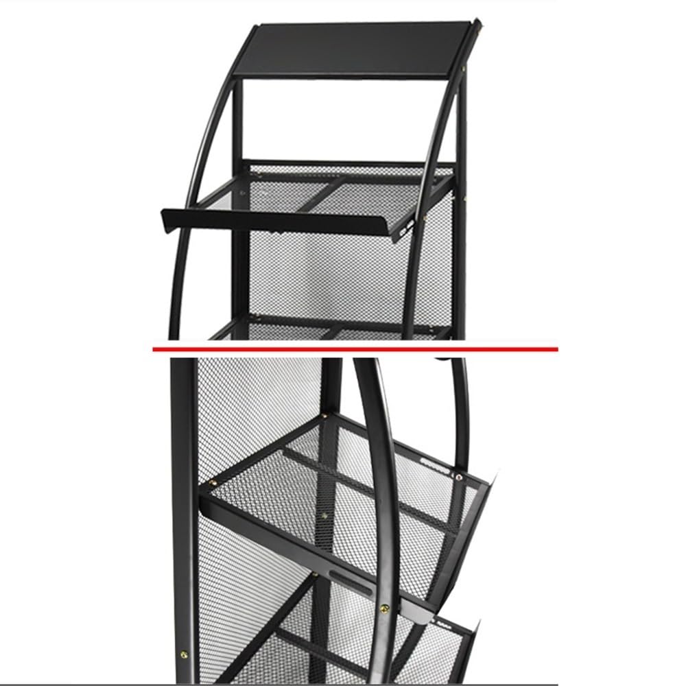 Expositor para folletos y postales para almacenamiento vertical de folletos, almacenamiento de periódicos, portaperiódicos, muebles de oficina, portafolletos y libros(Black)