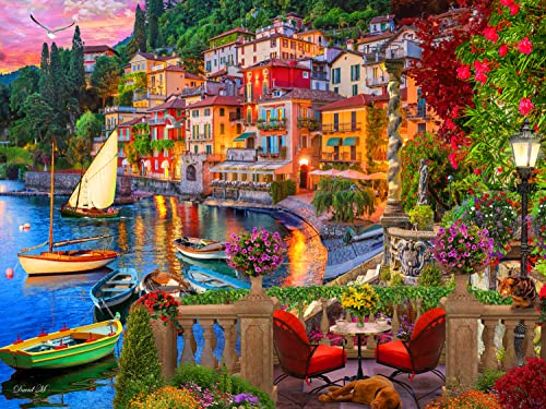 Vermont Christmas Company Rompecabezas Italy's Lake Como 550 Piezas miniatura 1