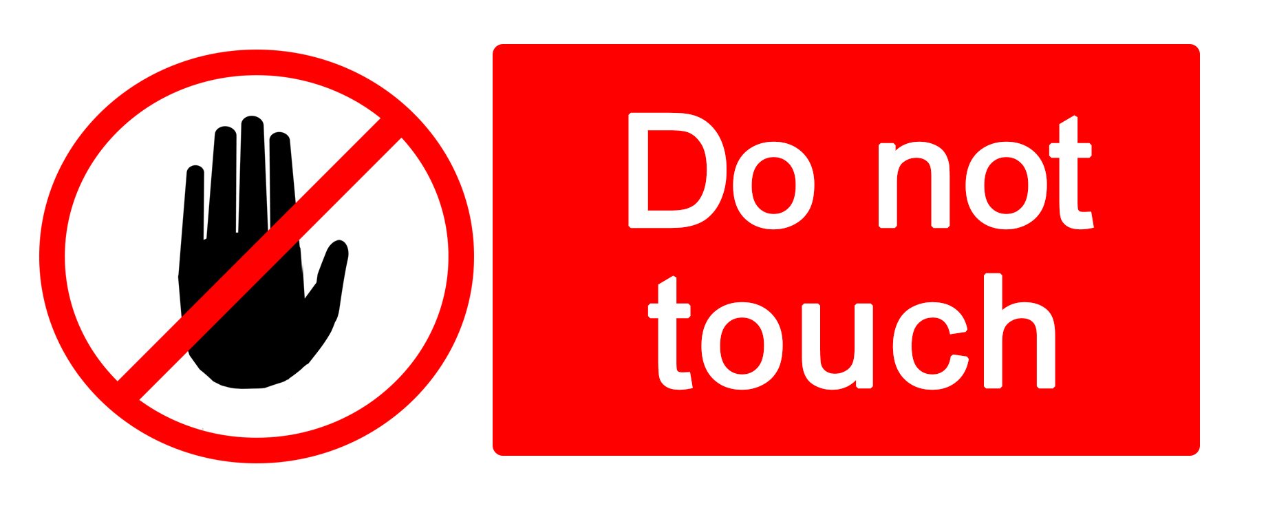 Party Decor Warning - Do Not Touch - Warning Sign Removable Self Adhesive Label - 100Mm X 148Mm - Pack Of 4