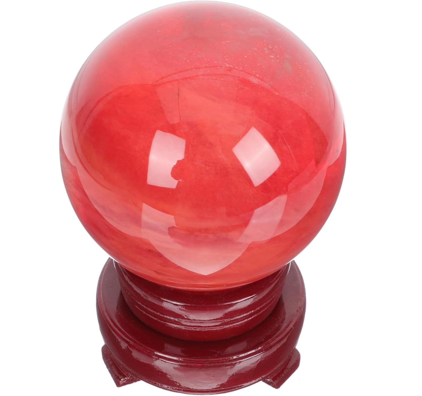 CYVXCPPGI Red Obsidian Ball Smelting Red Quartz Crystal Gemstone Ball with Stand for Feng Shui Divination Sphere Home Decoration Gift,20cm/7.9in