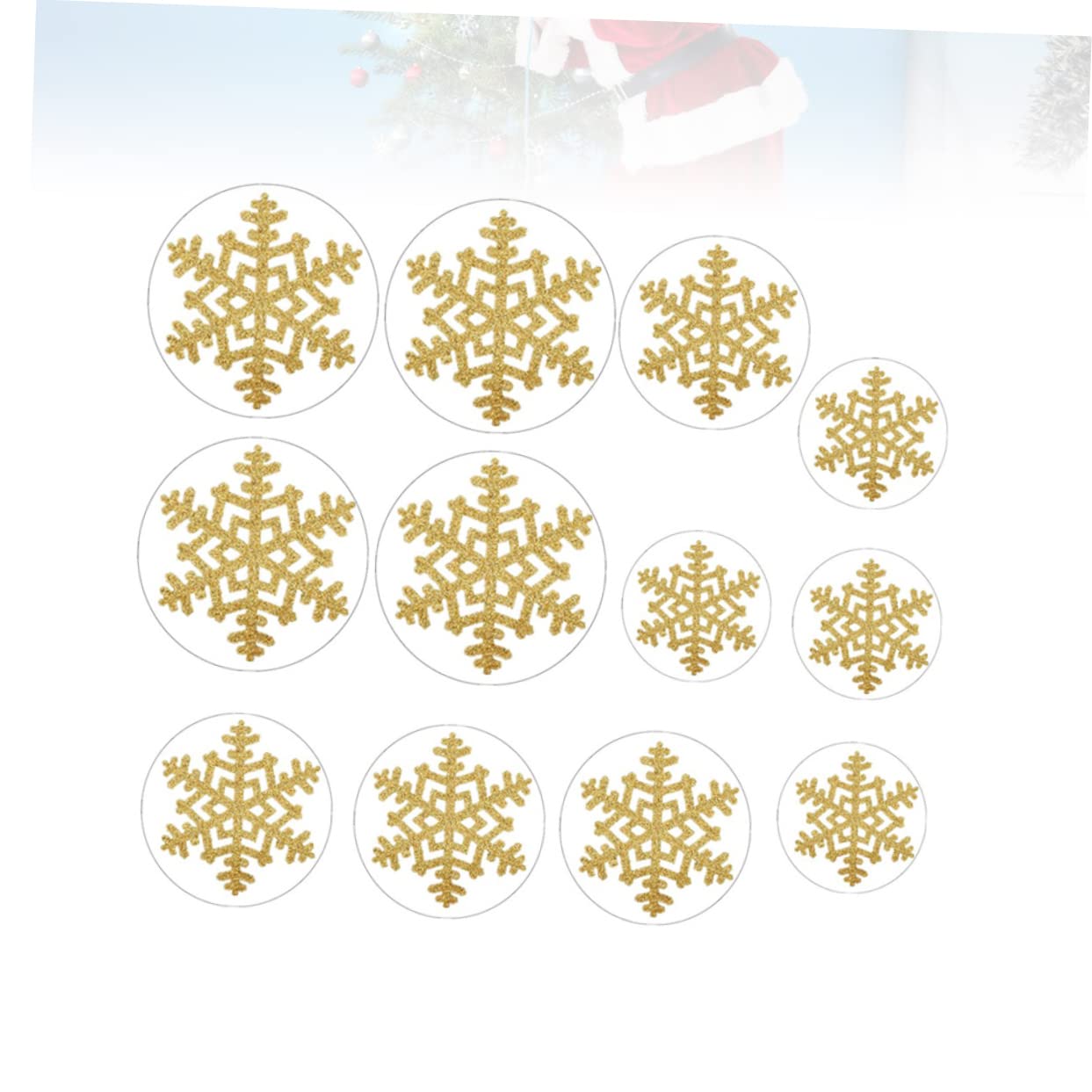 STOBAZA 36stücke Weihnachtsdeko Schneeflocken Aufkleber Kreative Selbstklebende Und Bodenaufkleber Glitzernde Weihnachtsdekoration Für Party Winterfest Abnehmbar Vielseitig Einsetzbar