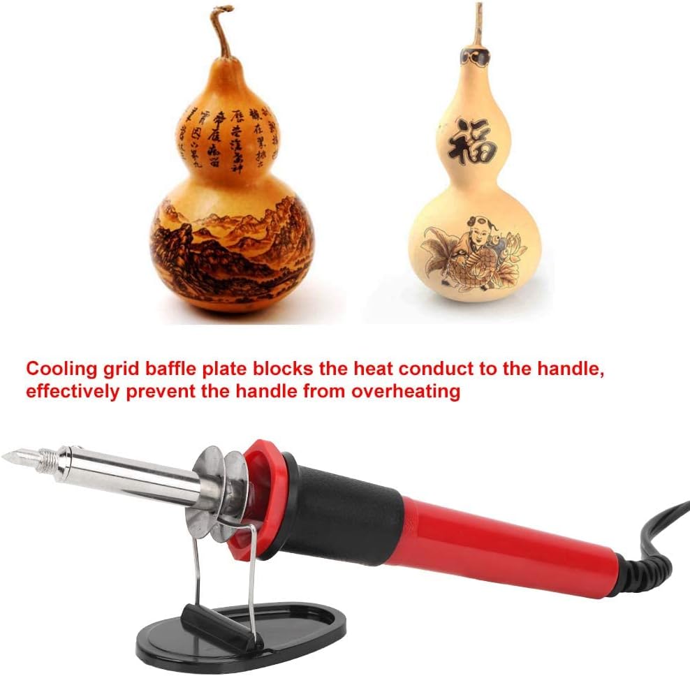 7 Piece Wood Burning Kit Electric Pyrography Pen with Variable Temperature Control 5 Interchangeable Tips 30W for Wood and Leather Projects