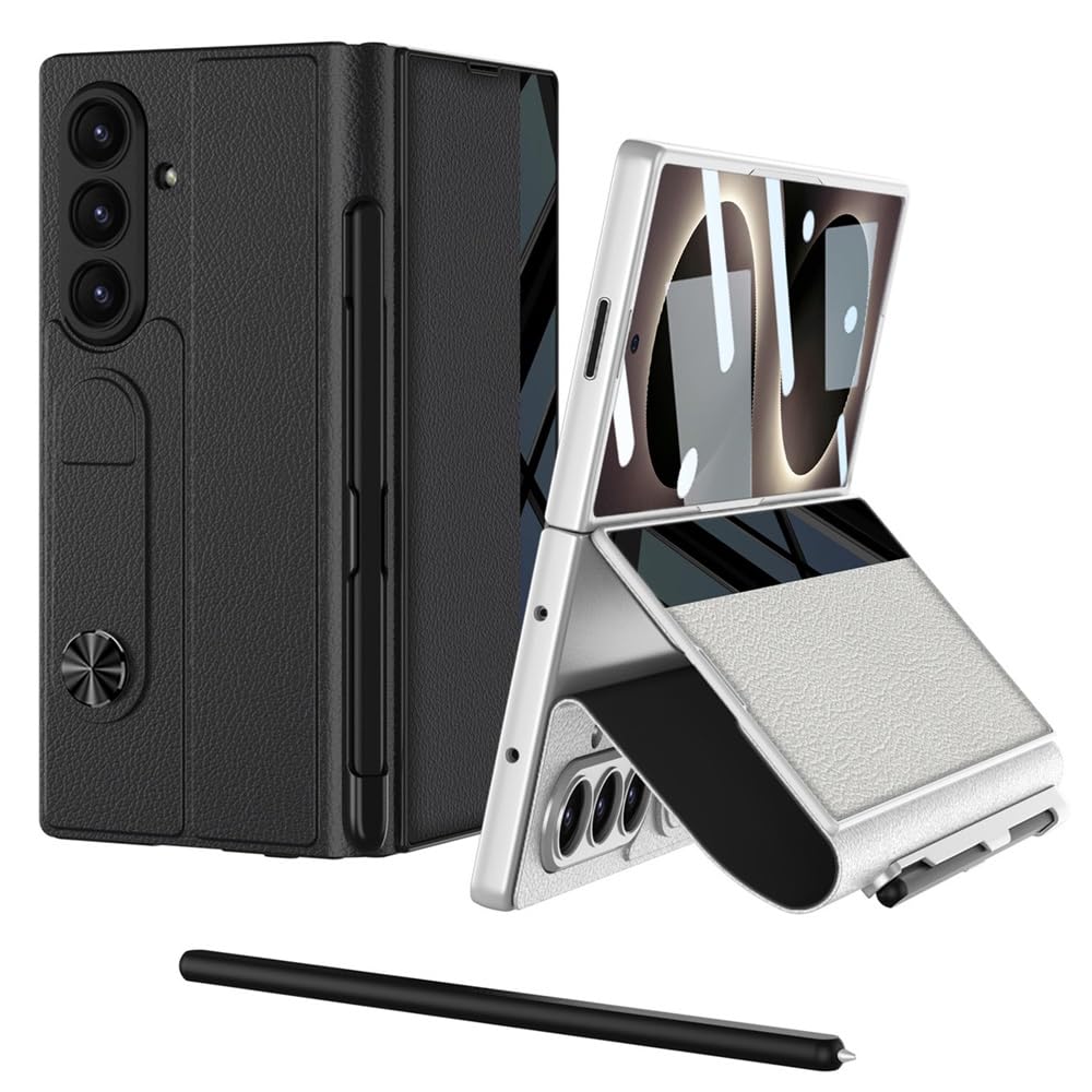 Custodia compatibile con Samsung Z Fold 8 Ultra con portapenne e stilo (nero1)