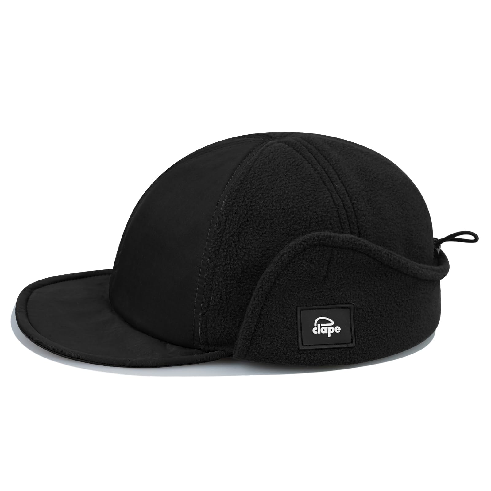 Cappello Invernale, Cappellino da Baseball Invernale con paraorecchie, Berretto di Lana Caldo Uomo, Visiera Pieghevole, Cappellino Camionista(APL1Black)