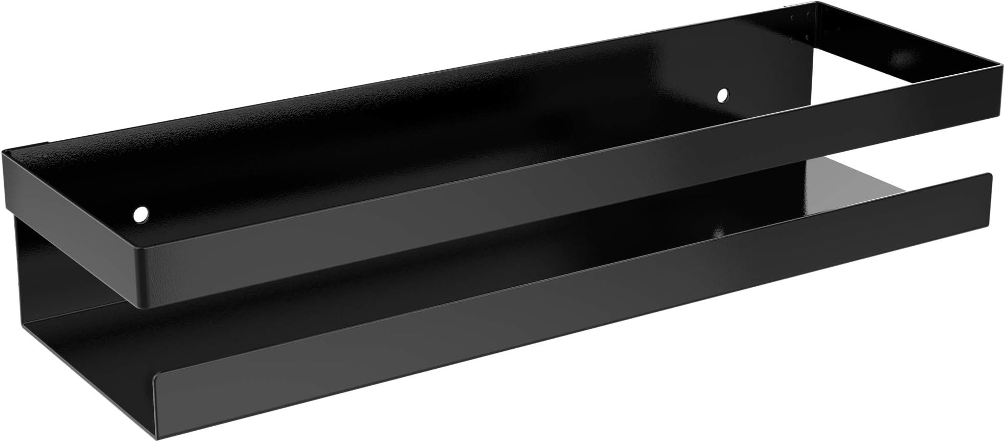 APPUCOCO Metal Multi-Purpose Wall Mount Floating Shelf Wall Mounted Storage Shelves for Kitchen, Bathroom, Bedroom, Office (Small, Black)