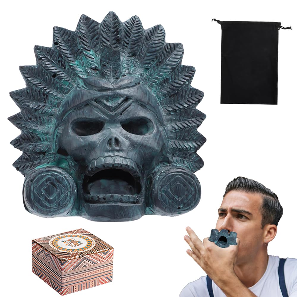 Aztecka gwizdek śmierci, 125 dB, krzyk Aztec Death Whistle, krzycząca aztecka gwizdek śmierci, autentyczne ludzkie krzyki z workiem ze sznurkiem, idealna na Dzień Zmarłych