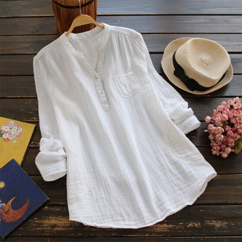 Image of ROYALICA Women's Short Sleeve Drop Shoulder Collared Blouse Button Down Graphic Print Blouse Shirts Top