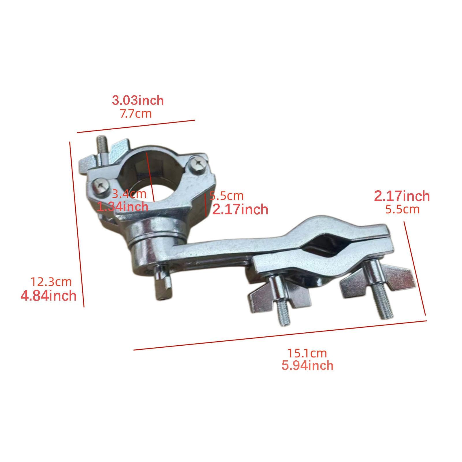 Harilla Abrazadera de Extensión para Batería, de Metal, Soporte para Cencerro de Práctica, Accesorios para Instrumentos de Percusión, Abrazaderas de Montaje P
