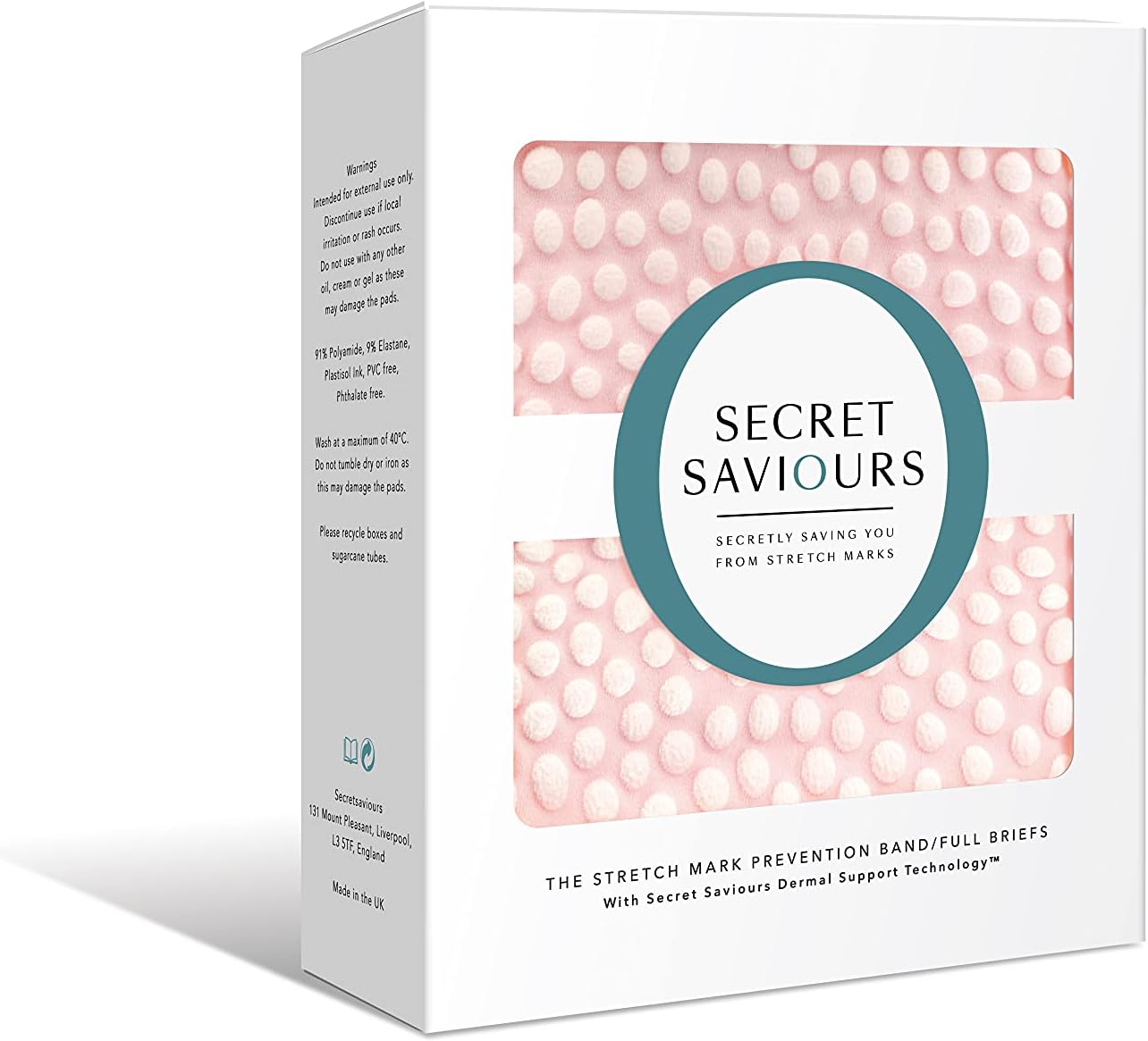 Secret Saviours Pregnancy Belly Band - Stretch Marks Prevention Bump Band (Pink, Large)